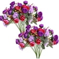 thumbnail image 1 of Nvzi 7 Branch 21 Head Artificial Silk Mini Rose Christmas Wedding Home Decoration with Fake Bouquet. Diamond Rose Violet 4 Bouquet, 1 of 2