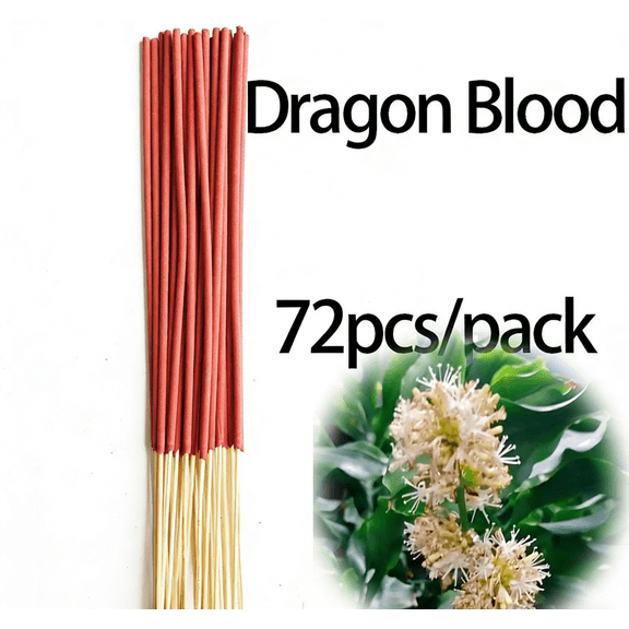 Nvzi 72Pcs Red Dragon Blood Incense Burner Stick -8.66IN Natural Bamboo Incense Stick, Long burning Aromatherapy Aromatherapy Stick for Yoga Meditation