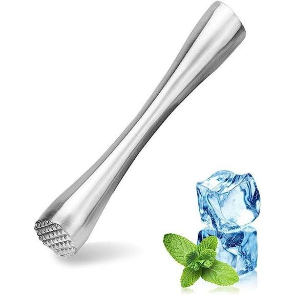 Nvzi 8" Muddler for Cocktails, Professional Stainless Steel Muddler for Old Fashioned Bitters, Creating Mojitos, Margaritas, Mint & Fruit Based Drinks- Ideal Home Bar, Bartender, Kitchen Masher Tool