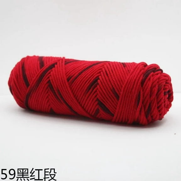 Nvzi 8-Strand Mixed Fiber Yarn for Crocheting - 2 Rolls Yarn, Soft Premium Yarn Packs for Crocheting Projects, Durable Yarn for DIY Crafts.red + black