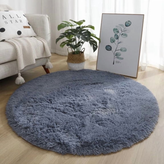 Nvzi Area Rug, 1 Piece Silver gray Rotundity Rug 31.5×31.5in - Washable Rugs, Soft Rug for Bedroom, Area Rug for Bedroom, Non-Slip Rug for Living Room, Indoor Round Area Rug,Durable Rug​