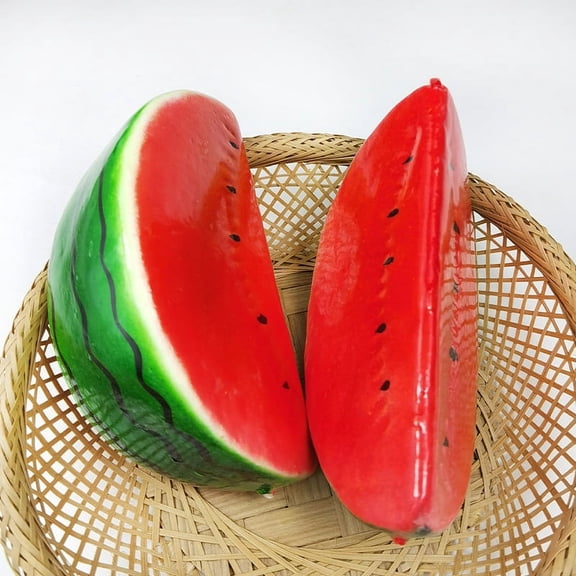 Nvzi Artificial Fruits Pack, Fake Fruit Set Foam Fruit for Decor, Decorative Fruit for Home Party Vase Fillers Photography Props (Watermelon cube5pcs)