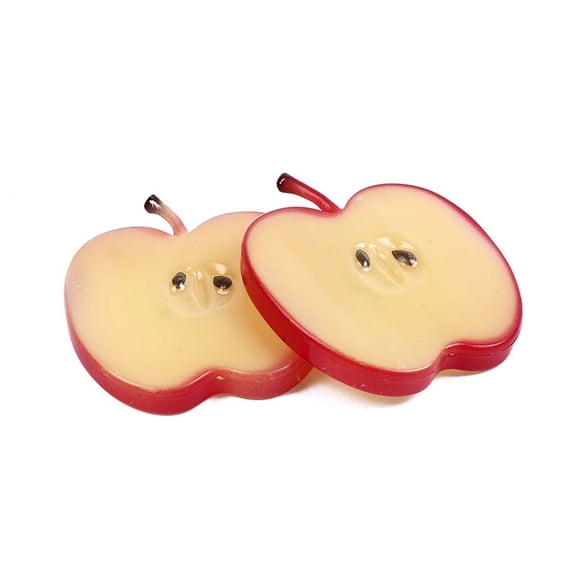 Nvzi Artificial Fruits Pack, Fake Fruit Set Plastic Fruit for Decor, Decorative Fruit for Home Party Vase Fillers Photography Props (Red Apple slices10pcs)