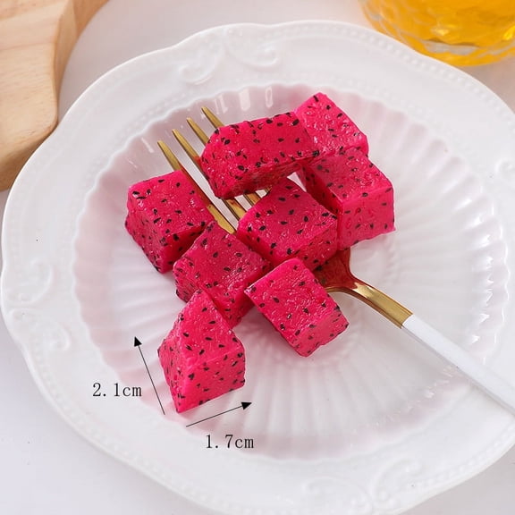 Nvzi Artificial Fruits Pack Fruit kebabs, Fake Fruit Set plastic Fruit for Decor, Decorative Fruit for Home Party Vase Fillers Photography Props (Red Dragon Fruit,50pcs)