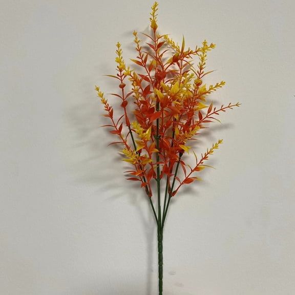 Nvzi Artificial Lavender 15 Bundles Fake Outdoor Flowers UV Resistant No Fade Garden Porch Window Home DecorationOrange