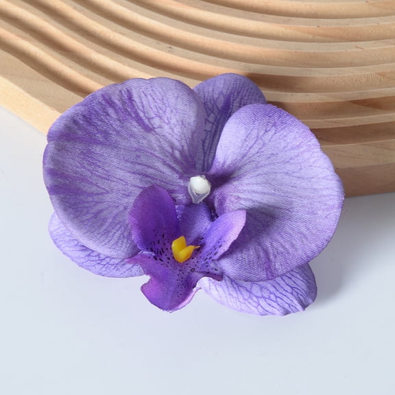 Nvzi Artificial Orchid Head Purple -30 pieces, 3.7 inches, artificial flower head cake decoration flower, lightweight and reusable for hair accessories, wedding crafts decoration