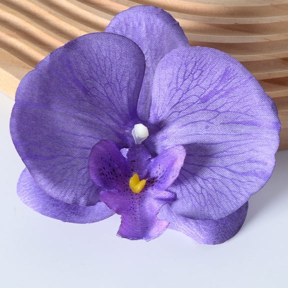 Nvzi Artificial Orchid Head Purple -30 pieces, 4.3 inches, artificial flower head cake decoration flower, lightweight and reusable for hair accessories, wedding crafts decoration