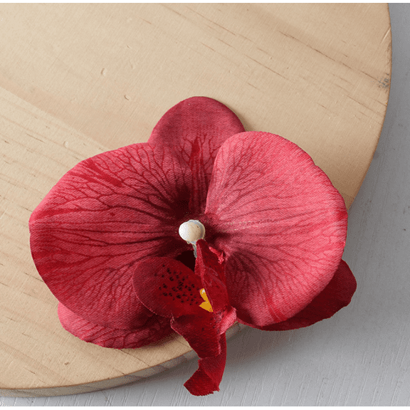 Nvzi Artificial Orchid Head Red -30 pieces, 3.7 inches, artificial flower head cake decoration flower, lightweight and reusable for hair accessories, wedding crafts decoration