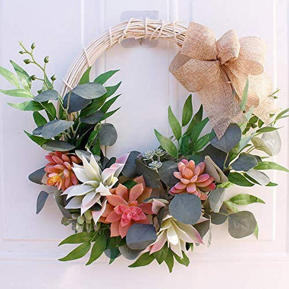 Nvzi Artificial Succulent Wreath Door with Knotted Bow, Lrnn Fake Leaves Wreath  Succulent Plants Hanging Wall Window Party Decoration for The Front Door,  Home Decor in Summer and Fall, Weddings - Walmart.com