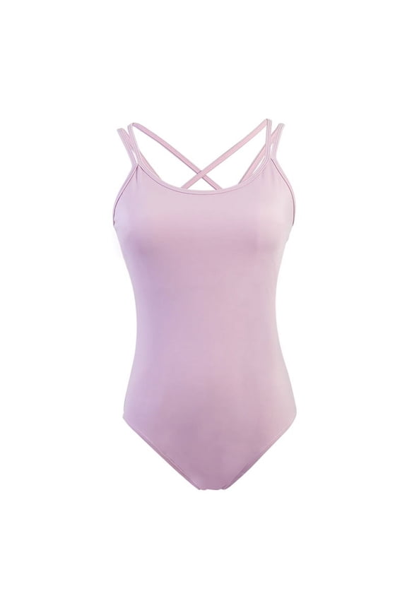 Ballet Leotard Women's Bra High Cut Camisole Nylon Dance Leotard/Aerial Yoga Wear (Purple)