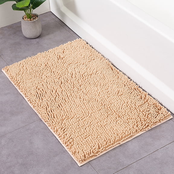Nvzi Bath Rugs-1 Piece 50×80cm Khaki Washable Bath Mat,Absorbent Bathroom Rugs,Non-Slip Bathroom Floor Mat,Practical Rugs for Bathroom,Ideal Bath Mat for Home Bathroom Dry Protection
