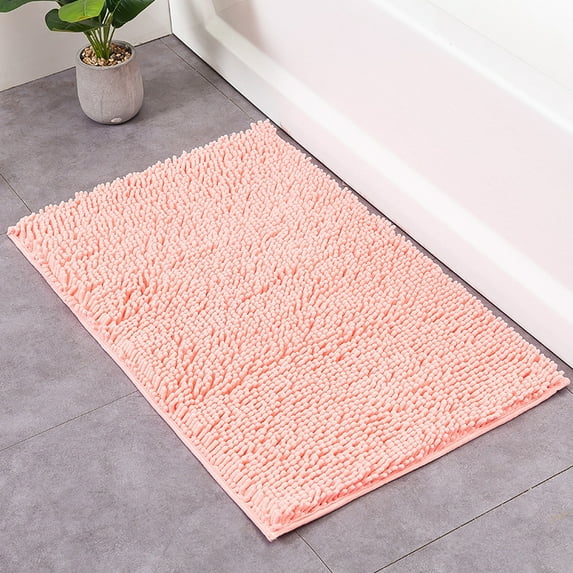 Nvzi Bath Rugs-1 Piece 50×80cm Pink Washable Bath Mat,Absorbent Bathroom Rugs,Non-Slip Bathroom Floor Mat,Practical Rugs for Bathroom,Ideal Bath Mat for Home Bathroom Dry Protection