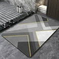 thumbnail image 1 of Nvzi Bathroom Rug Mat, Non-Slip Plush Shaggy Bath Carpet, Machine Wash Dry, Bath Mats for Bathroom Floor, Tub and Shower, Bathroom Runner BathMatAccessories Decor, Gray Black 01,16*24inch, 1 of 5