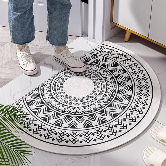 Nvzi Bathroom Rug Mat , Non-Slip Plush Shaggy Bath Carpet, Machine Wash Dry, Bath Mats for Bathroom Floor, Tub and Shower, Bathroom Runner Bathmat Accessories Decor, White C,16*24inch