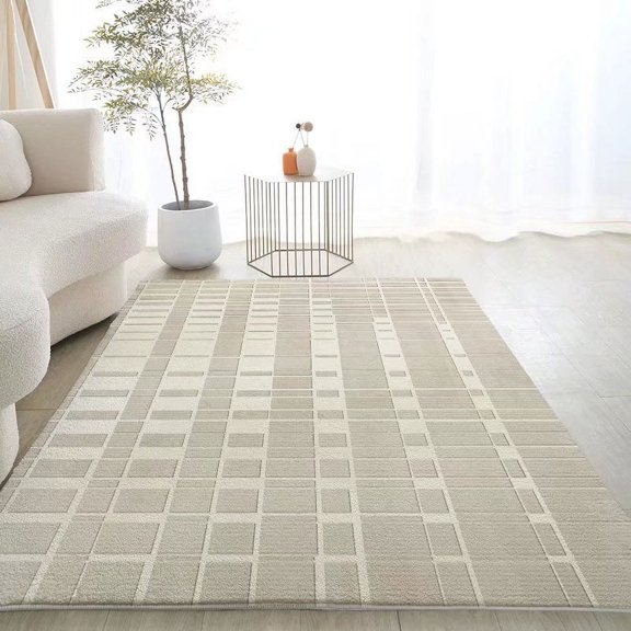 Nvzi Bathroom Rug Mat, Non-Slip Plush Shaggy Bath Carpet, Machine Wash Dry, Brown,24*16inch