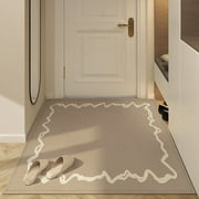 Nvzi Bathroom Rug Mat , Non-Slip Plush Shaggy Bath Carpet, Machine Wash Dry, Dark Gold,24*16inch