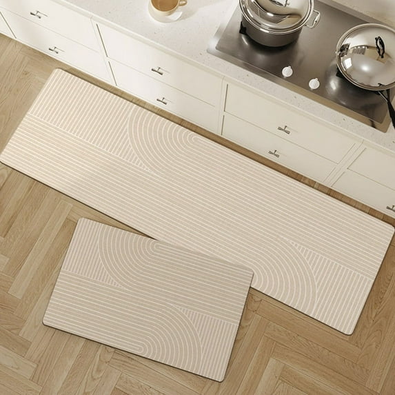Nvzi Bathroom Rug Mat , Non-Slip Plush Shaggy Bath Carpet, Machine Wash Dry, Khaki A,24*16inch