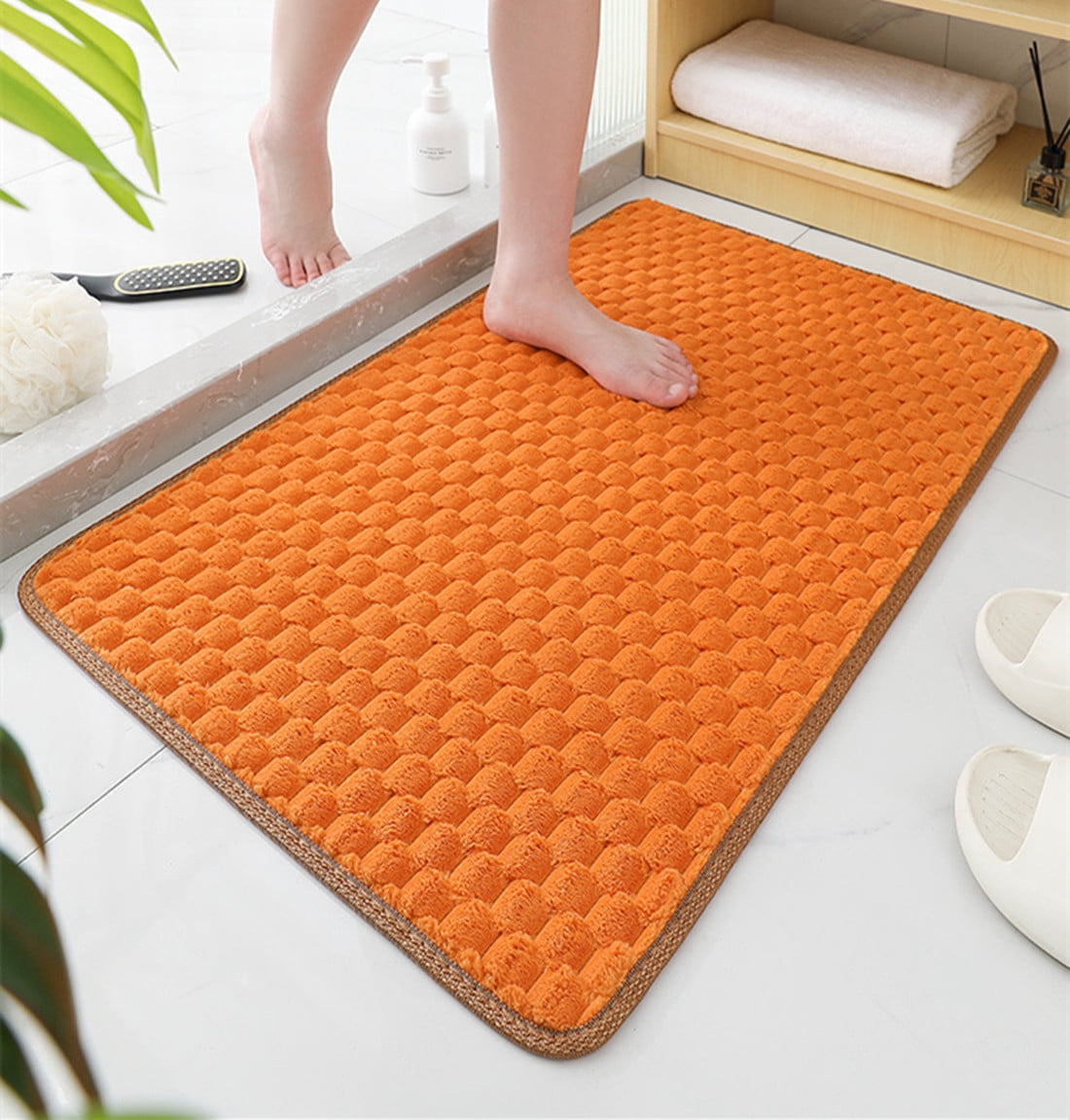 Nvzi Bathroom Rug Mat , NonSlip Plush Shaggy Bath Carpet, Machine Wash