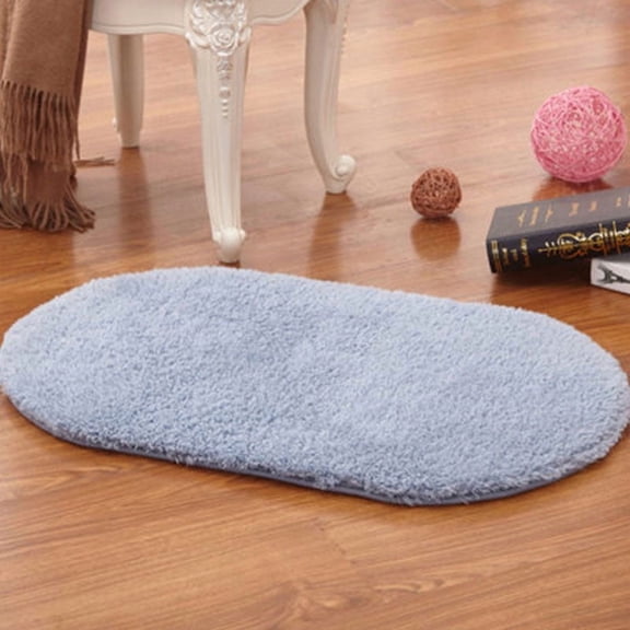 Nvzi Bathroom Rugs - 1 Piece 80×120cm Silver Gray Ellipse Washable Rug, Multi-Use as Bath Mat, Bath Mats for Bathroom, Rug for Living Room & Doormat, Durable Polyester Rugs for Home Decor
