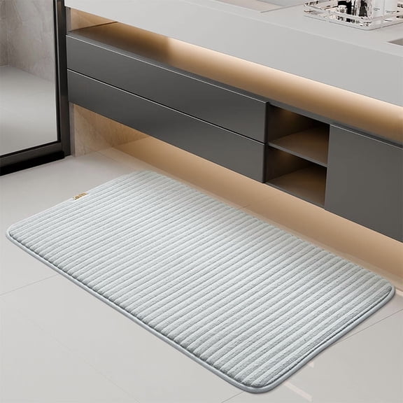 Nvzi Bathroom Rugs - 1 Piece,absorbent bath mat,Bath Rugs, Washable Bath Mat (50×80cm) Light Grey, Non-Slip Bathroom Rugs for Bathroom, Shower Rug Ideal for Home Bath Spaces