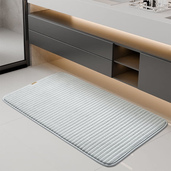 Nvzi Bathroom Rugs - 1 Piece,absorbent bath mat,Bath Rugs, Washable Bath Mat (50×80cm) Light Grey, Non-Slip Bathroom Rugs for Bathroom, Shower Rug Ideal for Home Bath Spaces