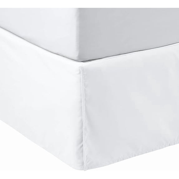Nvzi Bed Skirt,Queen Bed Skirt 60x80+Drop14inch 1pc Lightweight Pleated Bed Skirt–Ideal Skirt for Bed,Suitable for Bedroom,Home, Soft Polyester Bed Skirt in white for Bedding Decoration