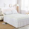 thumbnail image 1 of Nvzi Bed Skirts -15in Drop Dust Ruffle,Soft Polyester-Cotton Ruffled Bed Skirt,Easy-Install Bed Skirt for Bedroom,Durable Twin-Compatible Dust Ruffle,White,1 Piece Bed Skirt for Home, 1 of 3