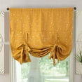 thumbnail image 1 of Nvzi Blackout Tie Up Shade Window Curtains Star Pattern Darkening Thermal Insulated Window Curtain Adjustable Balloon Curtain for Small Window Rod Pocket (46"x63",Gold), 1 of 2