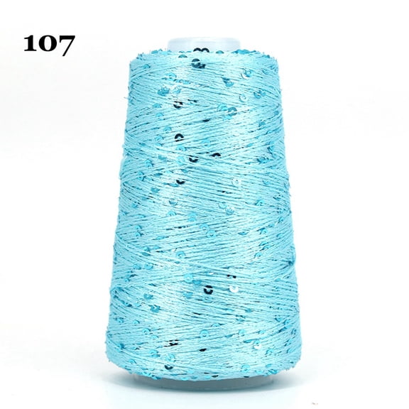 Nvzi Blue glitter yarn spool -1 roll, 1.76 ounces/50g glitter yarn, with plastic thread spool, sewing thread, knitting crochet, embroidery, Christmas wedding party decoration