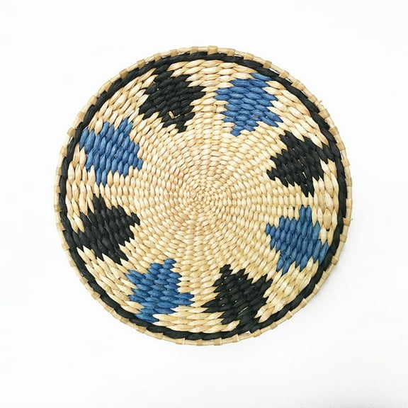 Nvzi Bohemian Style Wall Decoration - Black & Brown & Blue Wall Decor, 20*4cm Rattan & Paper Rope Home Decor, Weaving ornament,Room Decor for Wall Decorations, 1 Piece,A16 model