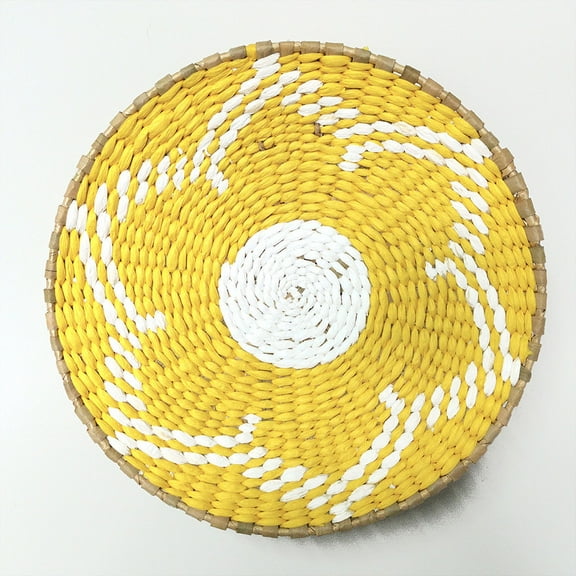 Nvzi Bohemian Style Wall Decoration - Yellow & Brown & White Wall Decor, 20*4cm Rattan & Paper Rope Home Decor, Weaving ornament,Room Decor for Wall Decorations, 1 Piece,A15 model
