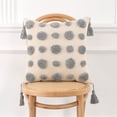 thumbnail image 1 of Nvzi Boho Tufted Decorative Throw Pillow Cover, Cozy Bohemian Cotton Canvas Cushion Cover Tassels Pillow Case Home Decor 17"X 17",Gray, 1 of 5
