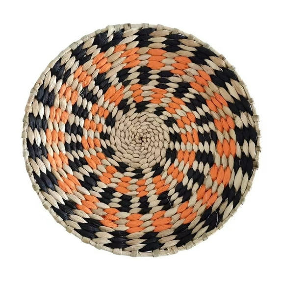 Nvzi Boho Wall Basket ,Seagrass Rattan Wicker Boho Wall Decor, Eco-Friendly Round Wall Art for Farmhouse Bedroom Living Room Display Table Settings Kitchen Home (Style H)