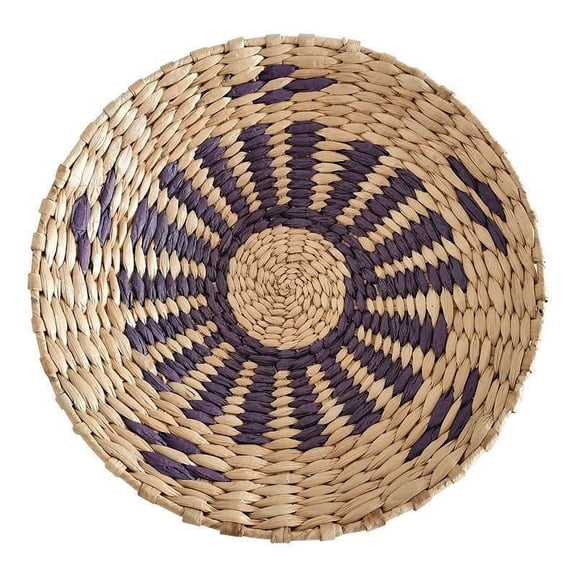 Nvzi Boho Wall Basket ,Seagrass Rattan Wicker Boho Wall Decor, Eco-Friendly Round Wall Art for Farmhouse Bedroom Living Room Display Table Settings Kitchen Home (Style O)