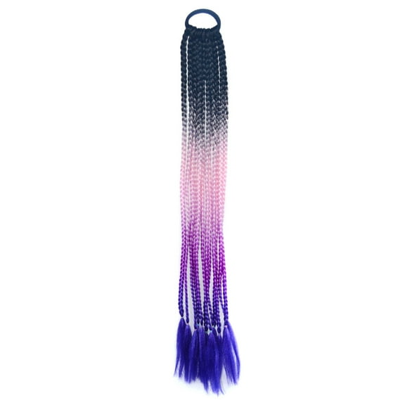 Nvzi Braided Hair Wig - 1 Pcs Braids Wig, 60CM/23.62in Long High-Temperature Fiber Wig, Natural-Looking Braided Wig for , Ideal Hair Pieces for Ponytail, Suitable for Daily.Black to purple to pink.