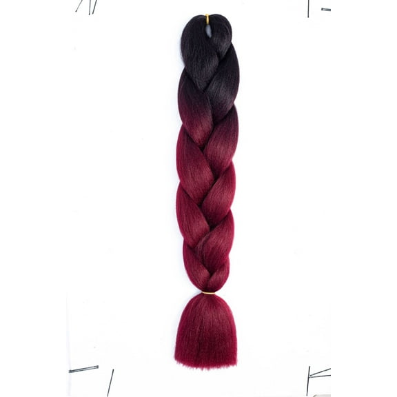 Nvzi Braiding Hair Extensions for Women 3 Packs 100g/Pack 24Inch High TemperatureSynthetic Braiding Hair for Twist Crochet Braids Black to Wine Red