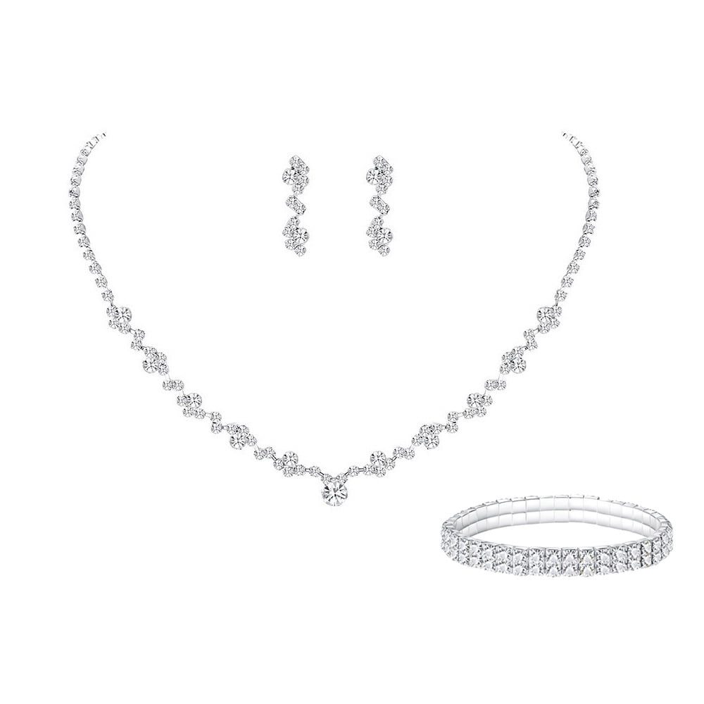 Violette Set Nvzi Bridal Wedding Jewelry Set Crystal Necklace Bracelet Earrings Set ...