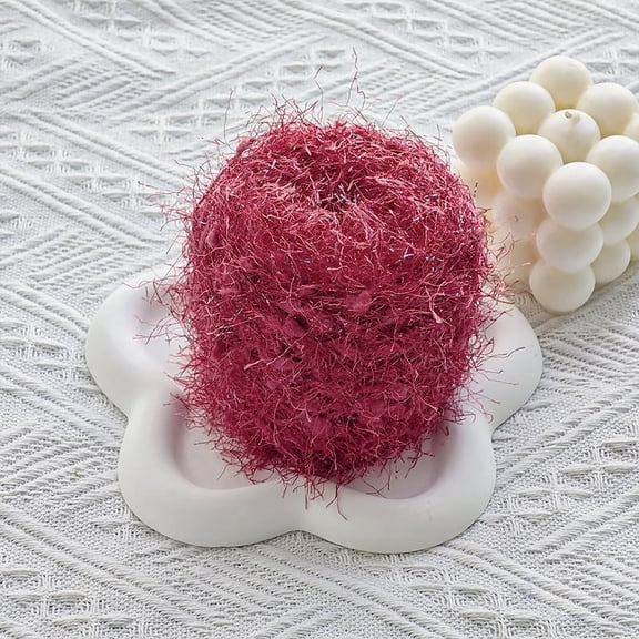 Nvzi Bright Silk Hand Mixed Wire Yarn Crochet,50g/1 Roll - Soft Vibrant Silk Blend Yarn for Crocheting,Knitting Projects,Craft Making-Premium Hand-Mixed Wire Yarn with Bright Color,dark red