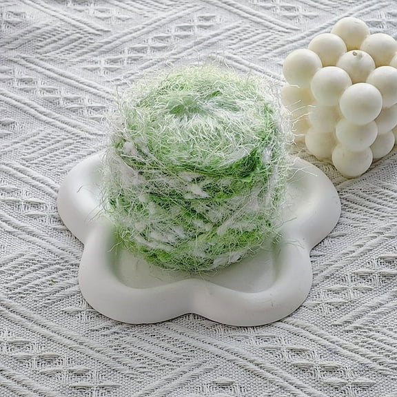 Nvzi Bright Silk Hand Mixed Wire Yarn Crochet,50g/1 Roll - Soft Vibrant Silk Blend Yarn for Crocheting,Knitting Projects,Craft Making-Premium Hand-Mixed Wire Yarn with Bright Color,green