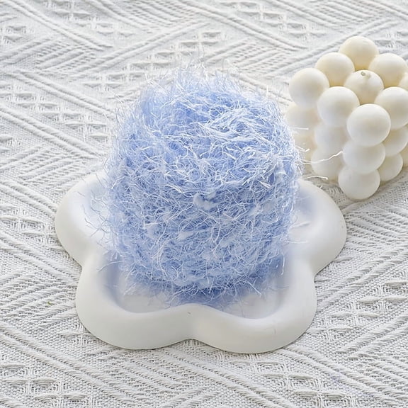 Nvzi Bright Silk Hand Mixed Wire Yarn Crochet,50g/1 Roll - Soft Vibrant Silk Blend Yarn for Crocheting,Knitting Projects,Craft Making-Premium Hand-Mixed Wire Yarn with Bright Color,light blue