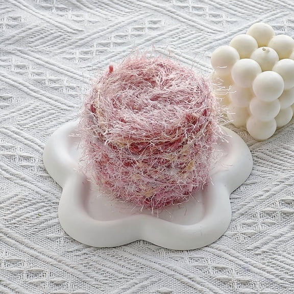 Nvzi Bright Silk Hand Mixed Wire Yarn Crochet,50g/1 Roll - Soft Vibrant Silk Blend Yarn for Crocheting,Knitting Projects,Craft Making-Premium Hand-Mixed Wire Yarn with Bright Color,light pink