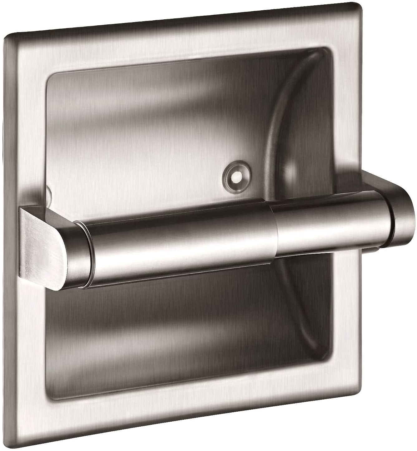 Nvzi Brushed Nickel Recessed Toilet Paper Holder - Includes Rear Mounting Bracket