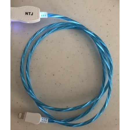 Nvzi Candy Flow Moving EL Light-UP Flow led USB Data Charger Cable for iPhone X 8 7 6 5s (Blue)