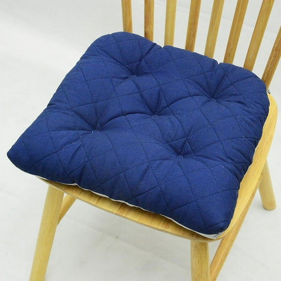 Nvzi Chair Cushion Memory Foam Pads Tufted Slip Non Skid Rubber Back Seat Cover, 1Pack,Dark Blue