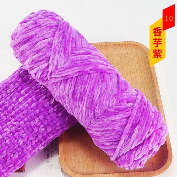 Nvzi Chenille Yarn - Ultra Soft & Fluffy, Perfect for Blankets, Crafts & DIY Projects - Premium Chenille Yarn with Luxurious Texture, Easy to Work with for Beginners & Experts,light purple