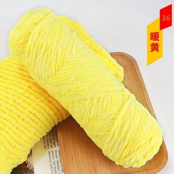 Nvzi Chenille Yarn - Ultra Soft & Fluffy, Perfect for Blankets, Crafts & DIY Projects - Premium Chenille Yarn with Luxurious Texture, Easy to Work with for Beginners & Experts,yellow