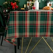 Nvzi Christmas Plaid Tablecloth Red Green 23.62 x 23.62 inches, 1 piece of farmhouse Christmas tablecloth, fashionable checkered tablecloth for Christmas dinner decoration