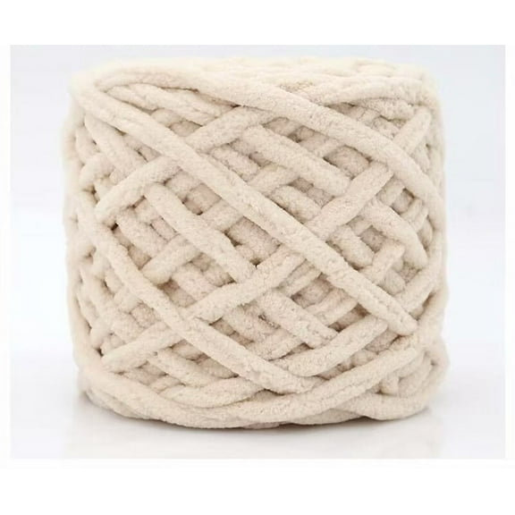 Nvzi Chunky Yarn, Super Soft Acrylic Bulky Thick Washable Yarn for Arm Knitting DIY Handmade Blankets Scarf Sweater Cream About 100g(A21)