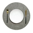 thumbnail image 1 of Nvzi Circle Placemats, 4 Pcs Light grey Leather Round Place Mats for Table, 33cm Diameter (12.99in) - Stylish Individuales para Mesa, Durable Dining Table Protectors, Easy to Clean, 1 of 4