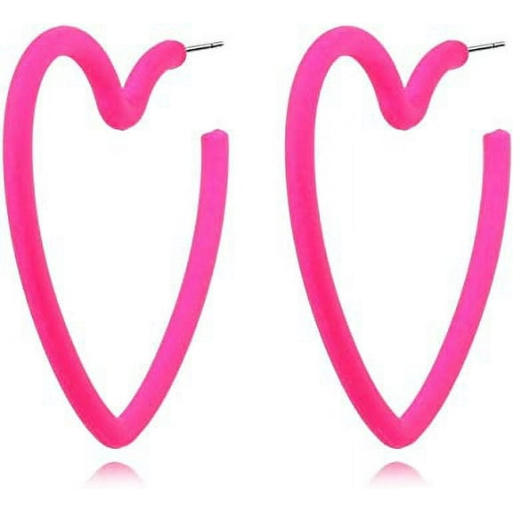 Nvzi Colorful Hoop Star Earrings Geometric Hoop Earrings Bright Fluorescence star hoop earings